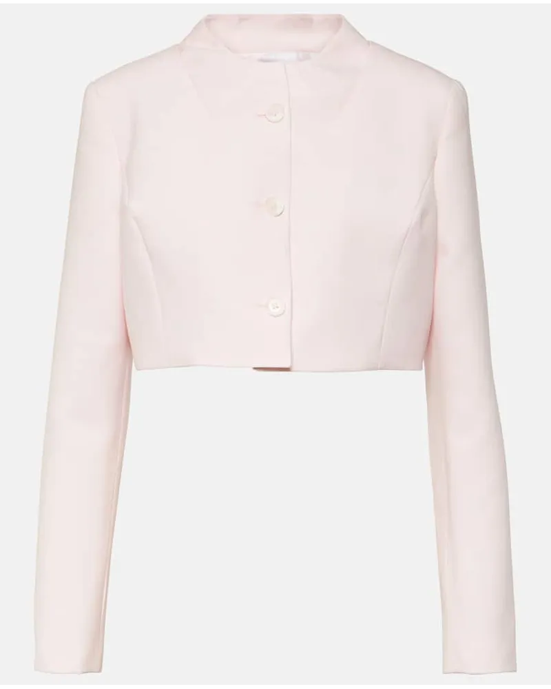 COPERNI Giacca cropped Trompe LâOeil in lana vergine Rosa