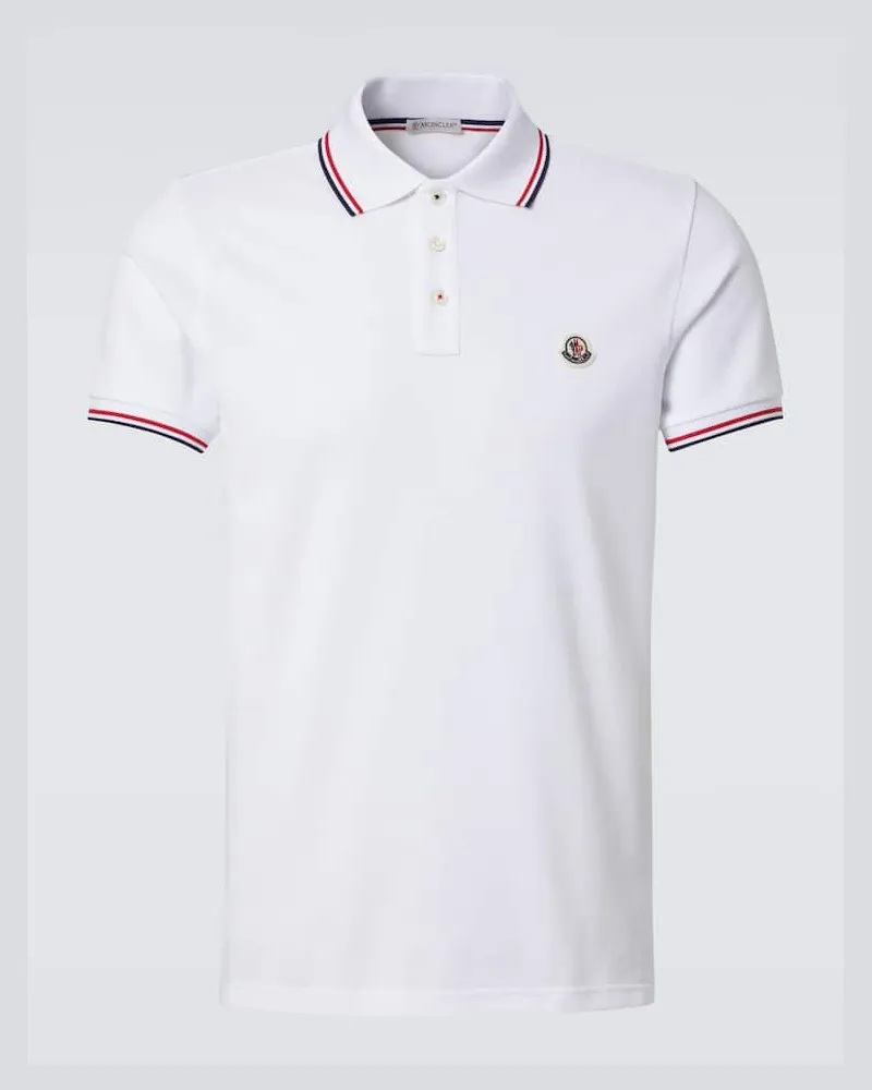 Moncler Polo in piquÃ© di cotone con logo Bianco
