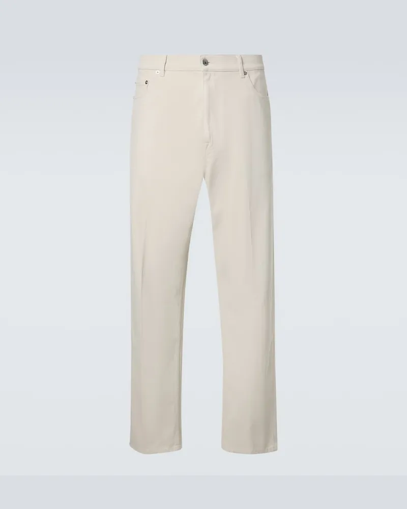 Dunhill Pantaloni regular in cotone Beige