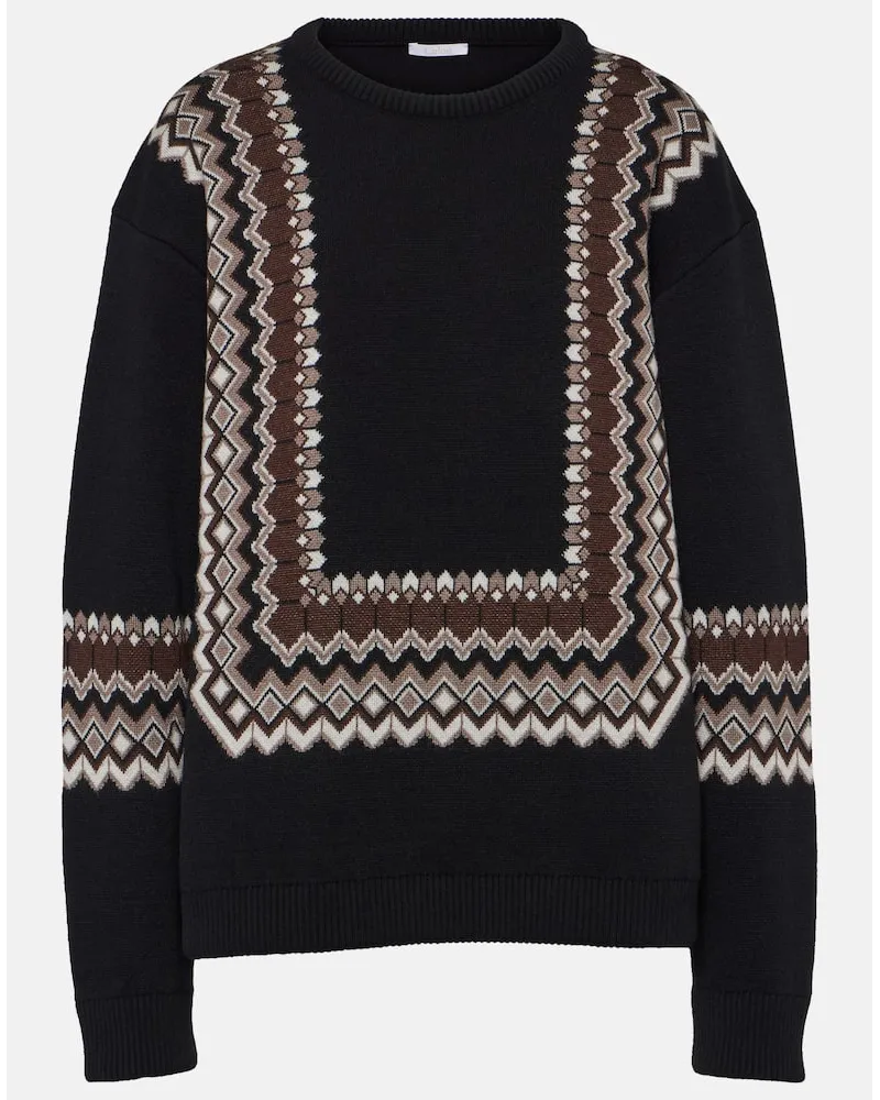 Chloé ChloÃ© Pullover in jacquard di misto lana Nero