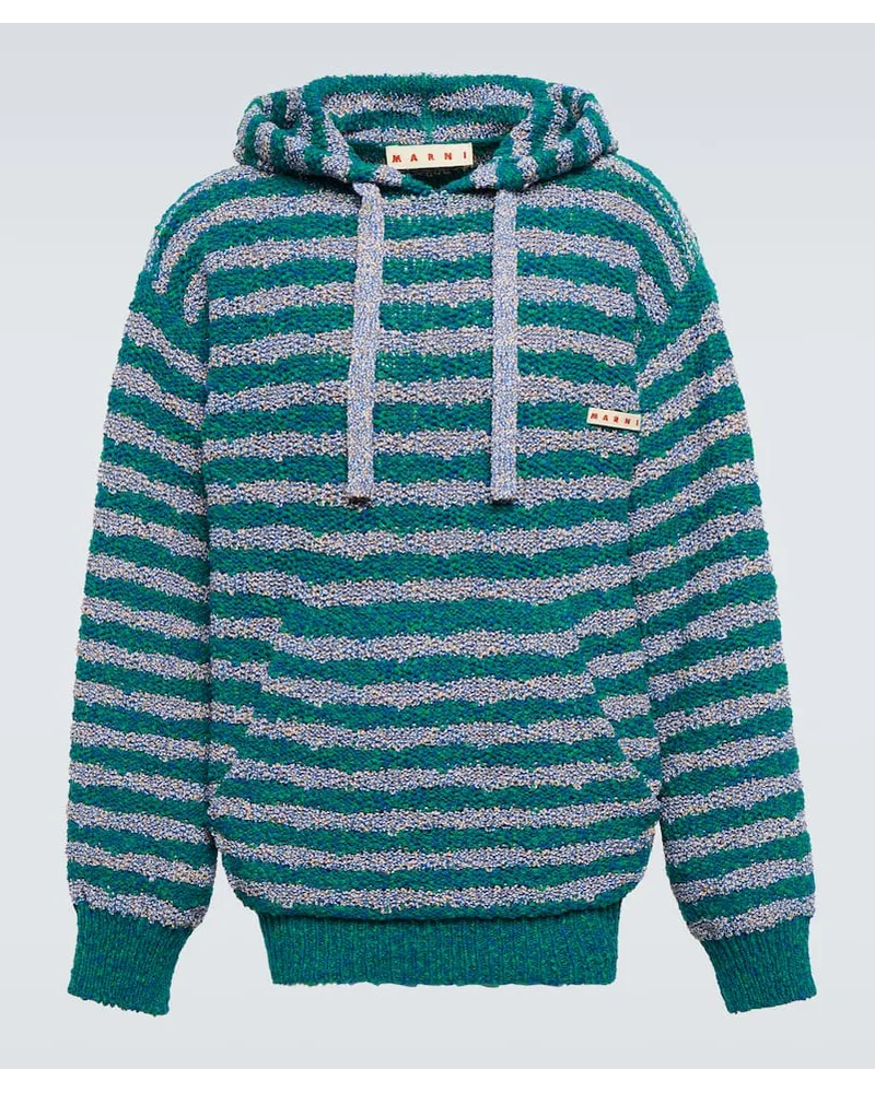 Marni Felpa in misto cotone a righe Verde