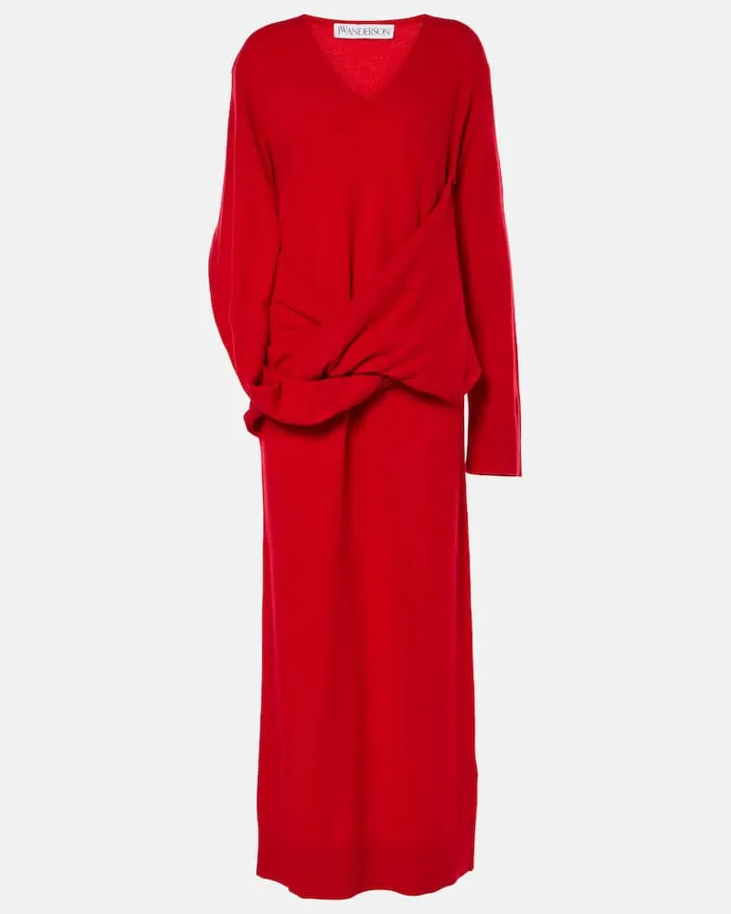 J.W.Anderson Abito midi in lana e cashmere Rosso