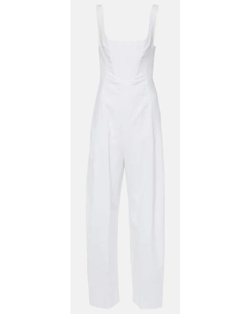 Stella McCartney Jumpsuit in lino e cotone Bianco