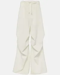 Maison Margiela Pantaloni a gamba larga in twill a vita alta Bianco