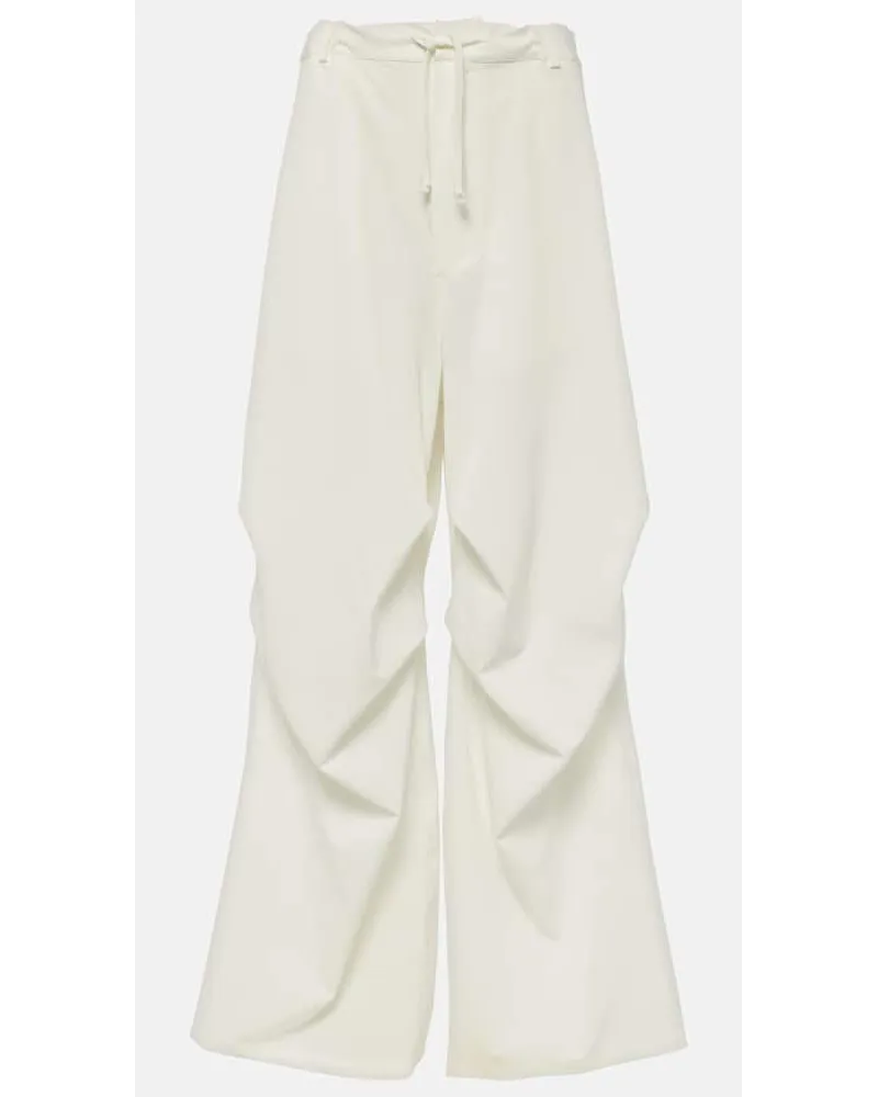 Maison Margiela Pantaloni a gamba larga in twill a vita alta Bianco