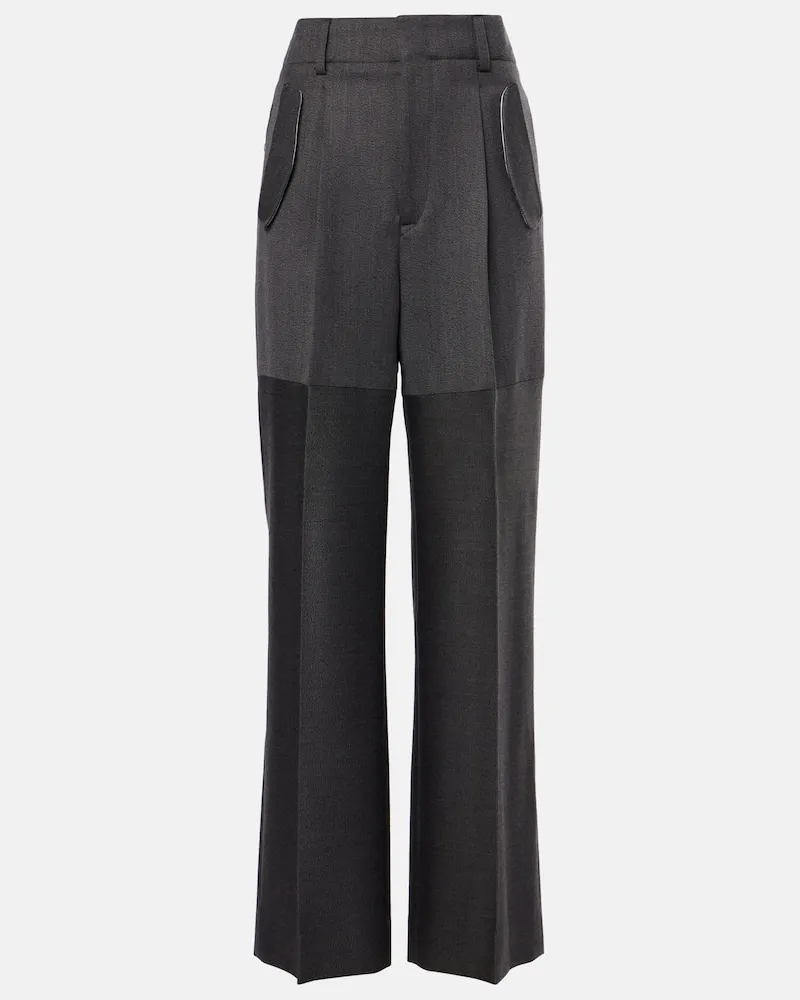 Victoria Beckham Pantaloni a gamba larga in lana Nero