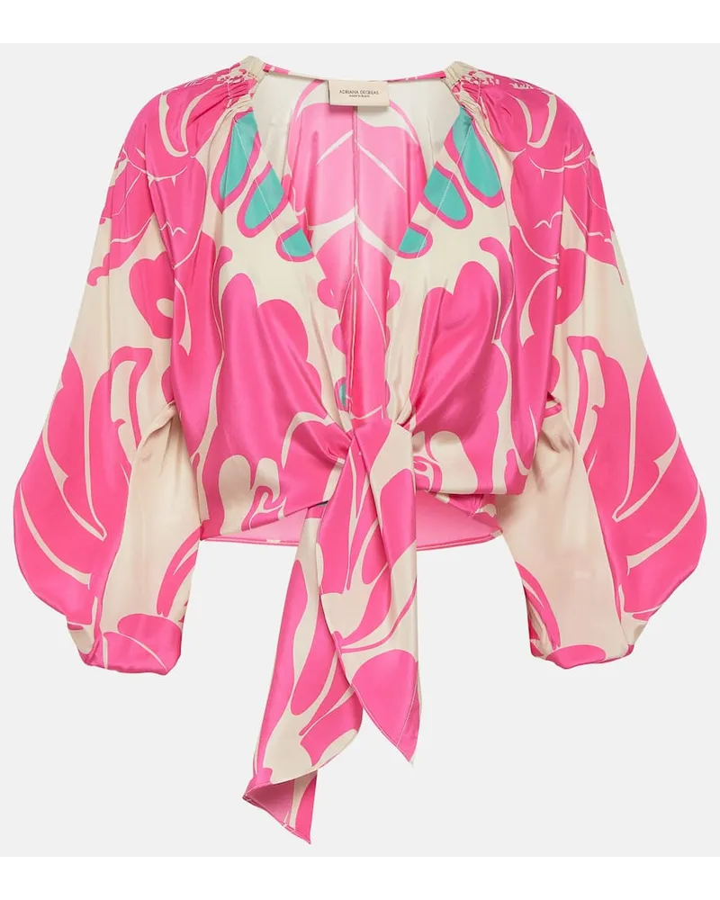Adriana Degreas Blusa in seta con stampa Multicolore
