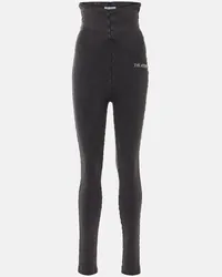 ATTICO Leggings in jersey di cotone a vita alta Grigio