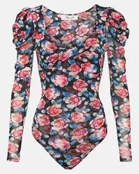 Diane von Furstenberg Body Erik in mesh con stampa floreale Rosa