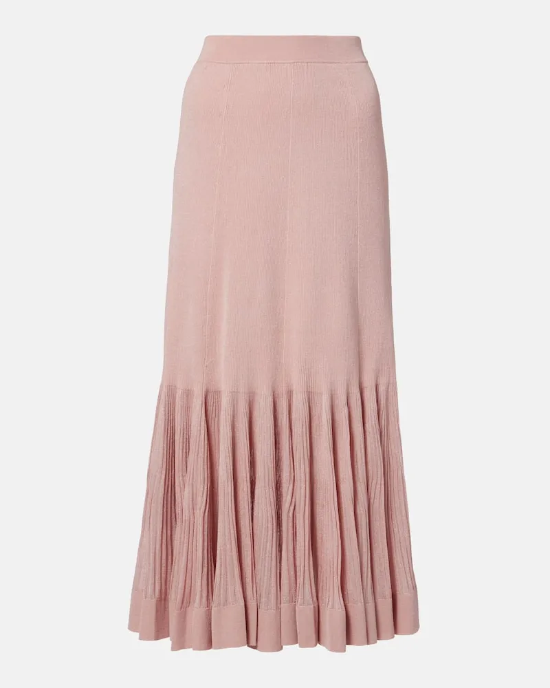 Zimmermann Gonna midi Luna in maglia plissÃ Rosa