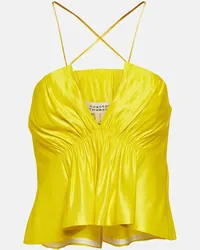 Dorothee Schumacher Top cropped in misto canapa Giallo