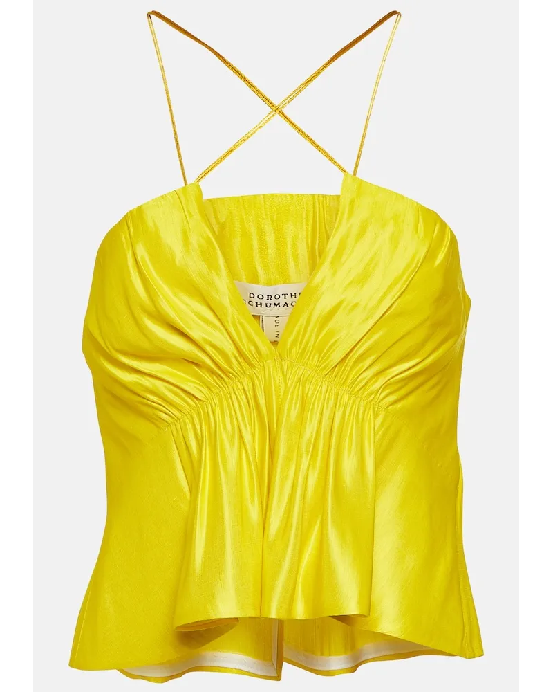 Dorothee Schumacher Top cropped in misto canapa Giallo
