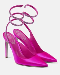 René Caovilla Pumps Cleo in raso con cristalli Rosa