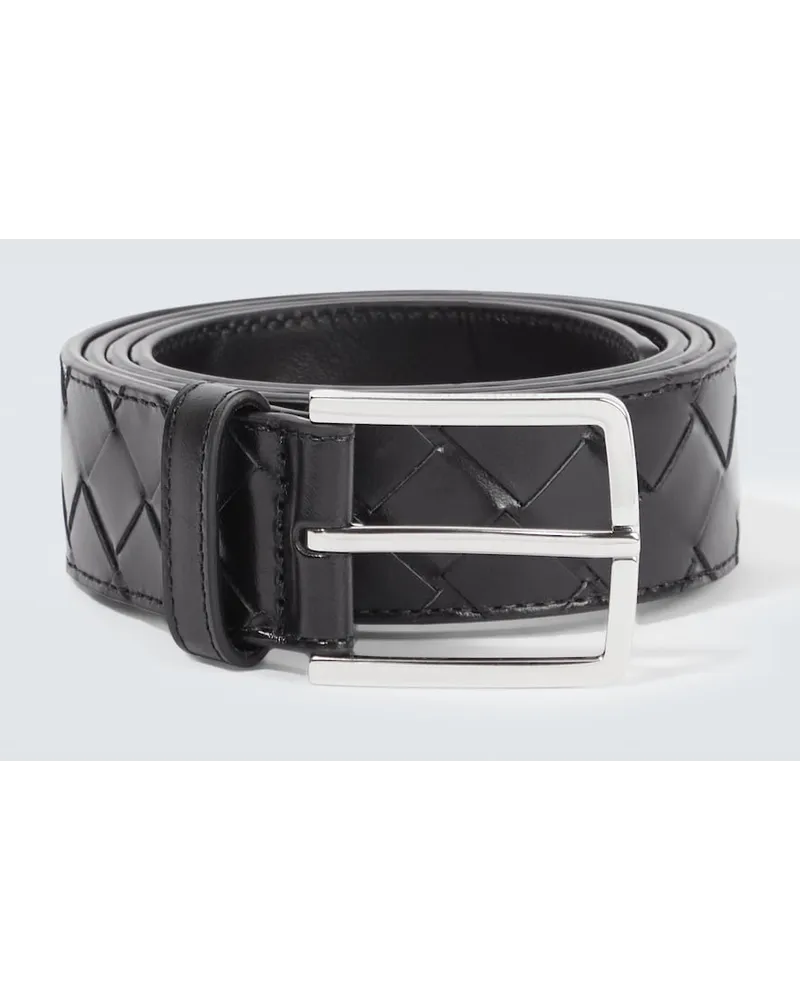 Bottega Veneta Cintura in pelle Intrecciato Nero