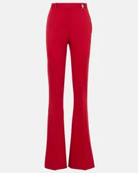 Versace Pantaloni flared in lana Rosso