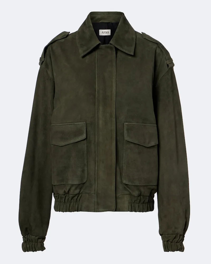 Arma Giacca blouson Halti in suede Verde