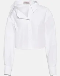 Valentino Garavani Camicia asimmetrica in cotone cropped Bianco