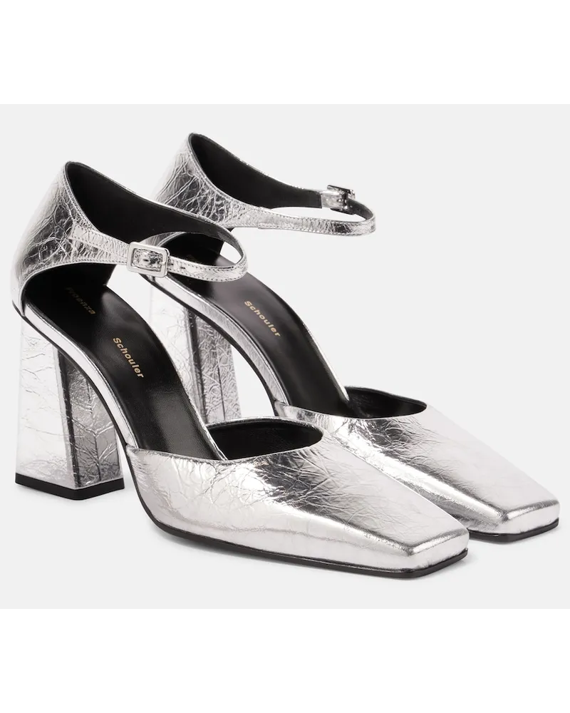 Proenza Schouler Pumps Quad in pelle metallizzata Argento
