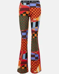 Emilio Pucci Pantaloni flared Giardino in jersey Multicolore