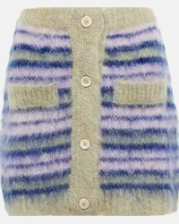 Marni Minigonna in misto mohair a righe Multicolore