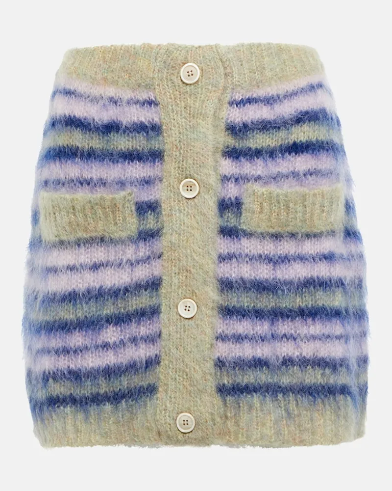 Marni Minigonna in misto mohair a righe Multicolore