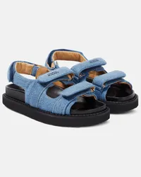 Isabel Marant Sandali Madee in denim con plateau Blu