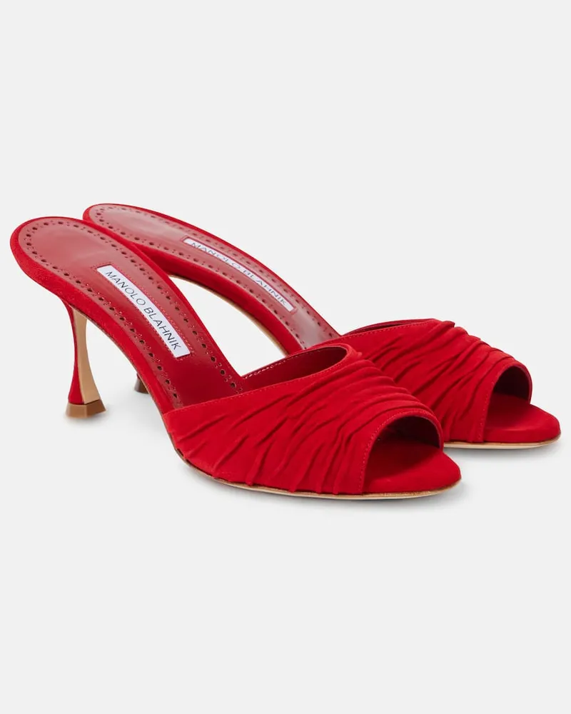 Manolo Blahnik Mules Pirua 70 in suede Rosso