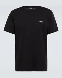 Ermenegildo Zegna T-shirt in cotone con logo Nero