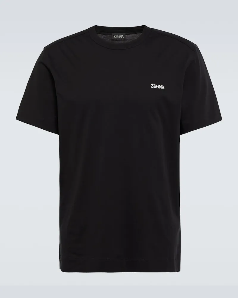 Ermenegildo Zegna T-shirt in cotone con logo Nero