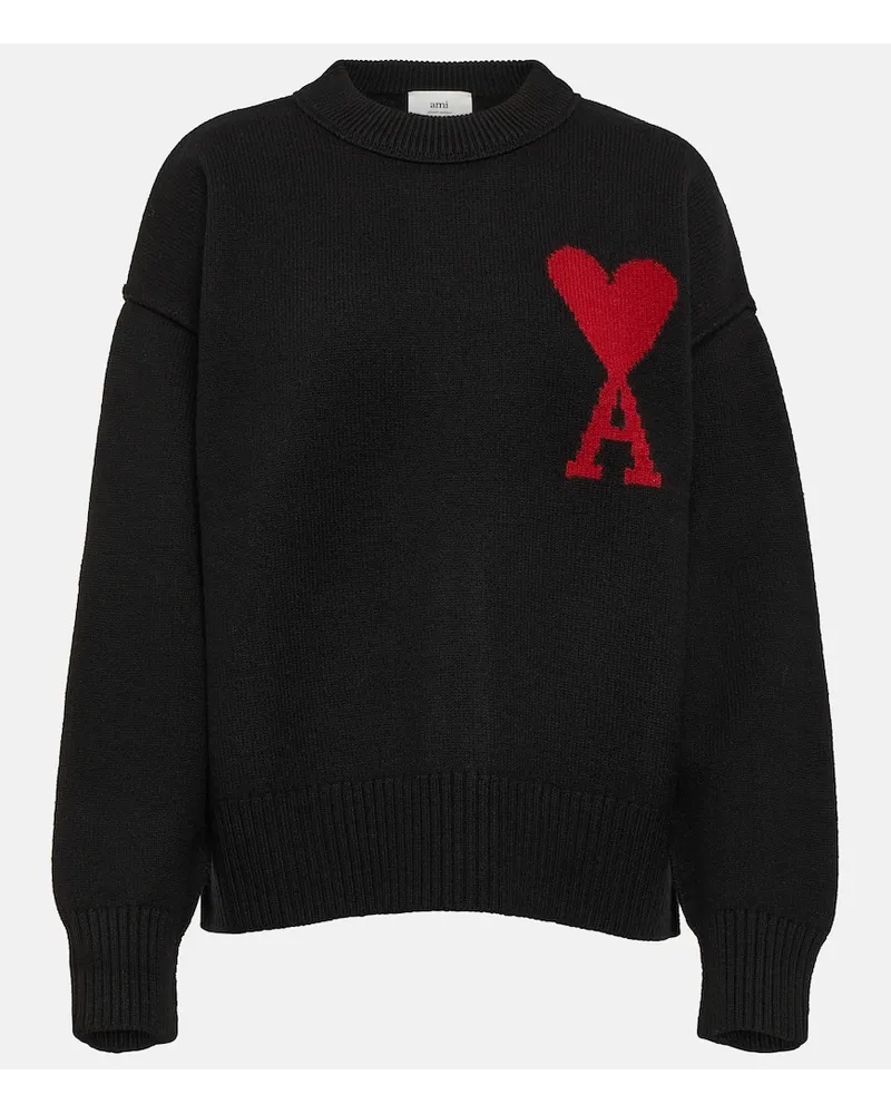 AMI Paris Pullover Ami de CÅur in lana vergine Nero