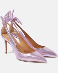 Aquazzura Pumps in pelle metallizzata Viola