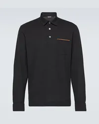 Ermenegildo Zegna Polo in cotone piqué Nero