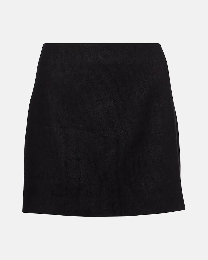 SIR Minigonna in misto lino Nero