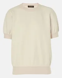 Loro Piana Top Viera in cotone, seta e cashmere Bianco