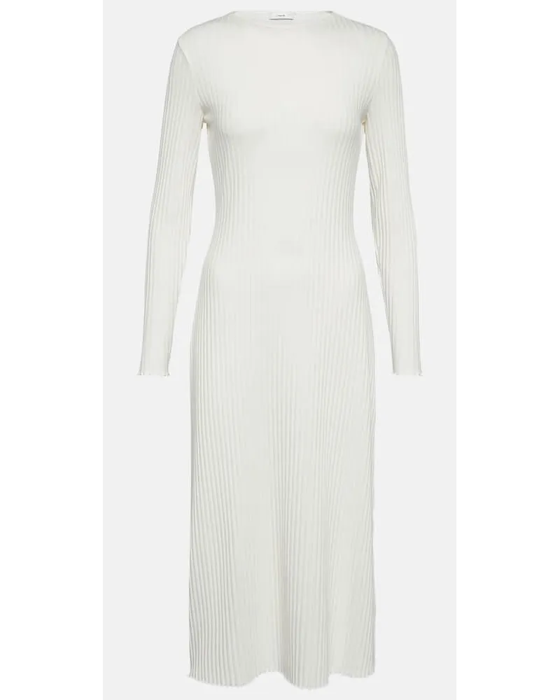 Vince Abito midi in misto cotone a coste Bianco