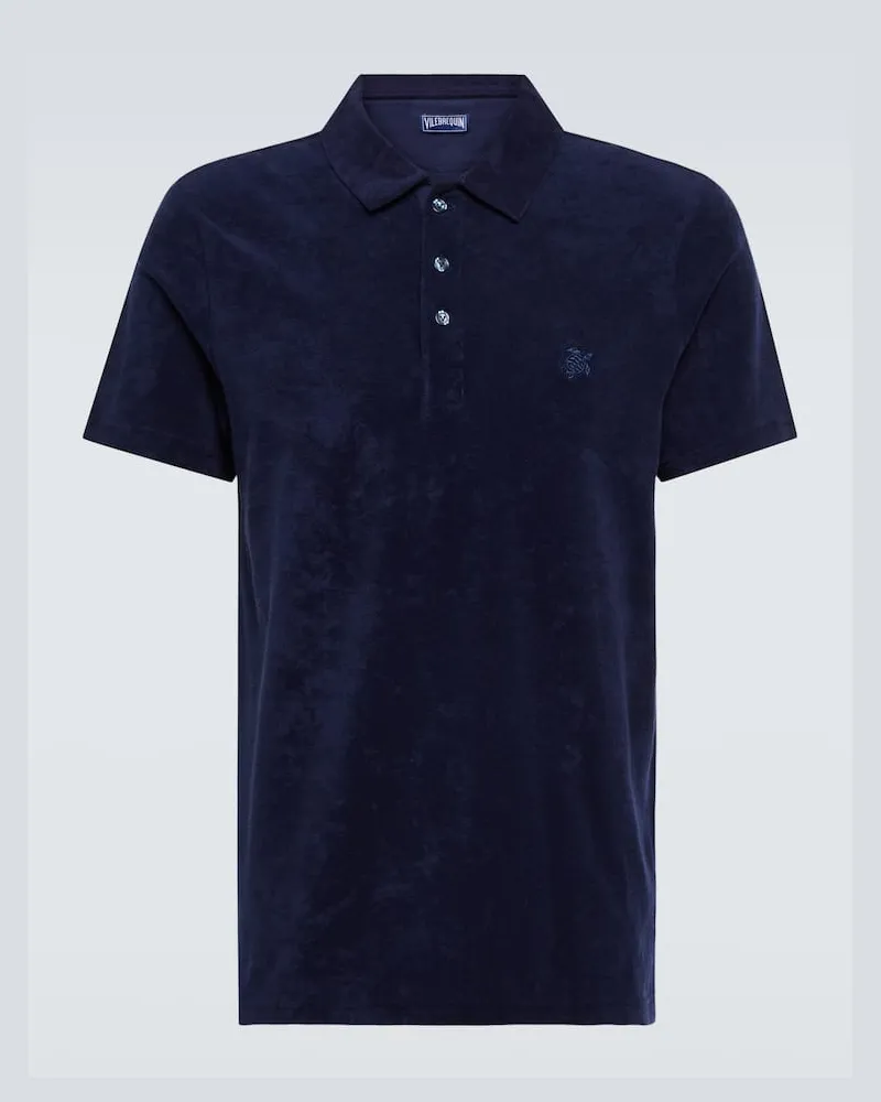 Vilebrequin Polo Phoenix in spugna Blu