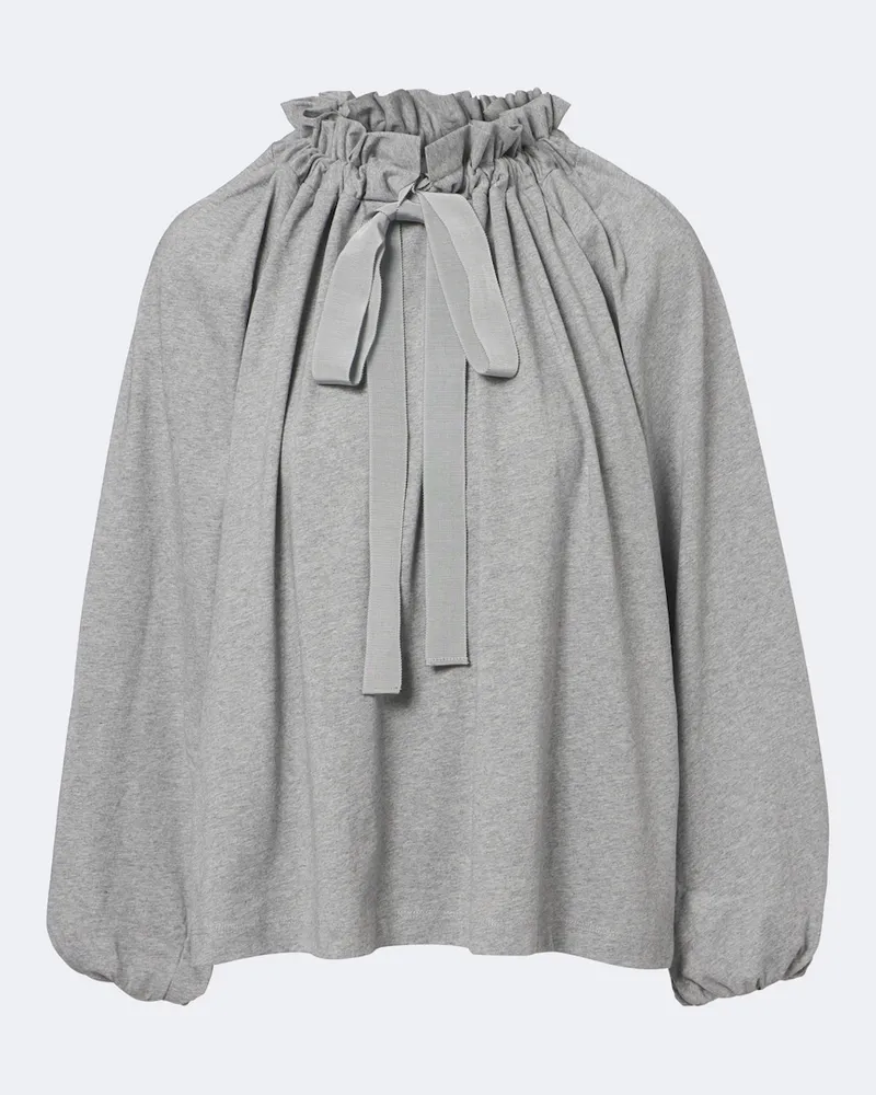 Patou Top in jersey di cotone con fiocco Grigio
