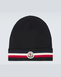 Moncler Berretto in lana con logo Nero