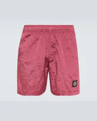 Stone Island Costume da bagno in ECONYL® con logo Rosa