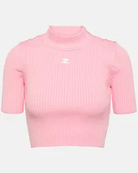 Courrèges Courrèges Pullover cropped in maglia a coste Rosa