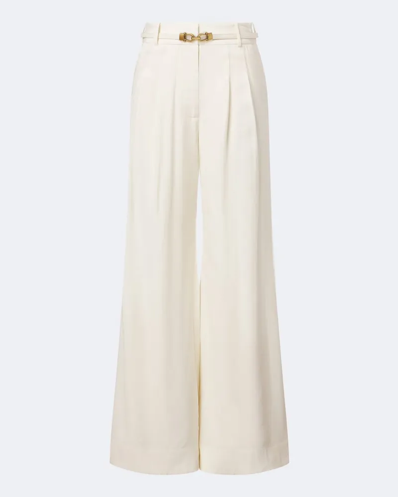 Zimmermann Pantaloni a gamba larga con cintura Bianco