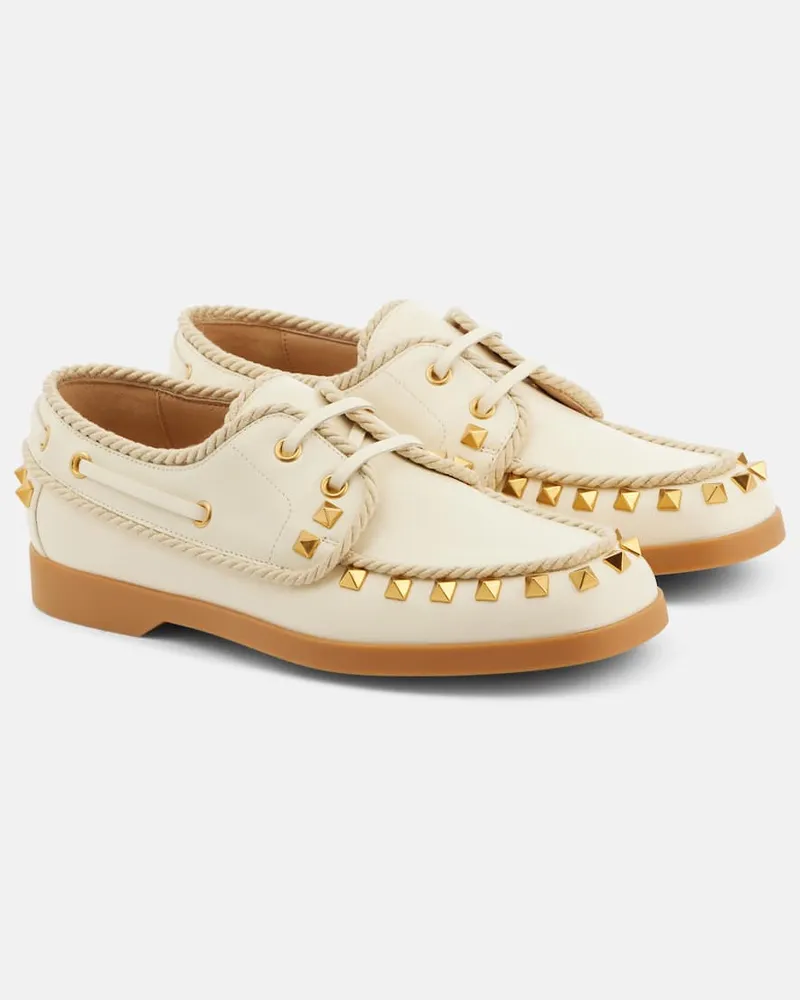 Valentino Garavani Mocassini Palm Avenue Rockstud in pelle Bianco