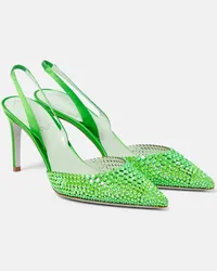 René Caovilla Pumps slingback con cristalli Verde