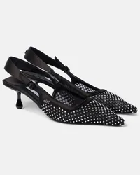 Jimmy Choo Pumps Amel 50 in mesh con cristalli Nero