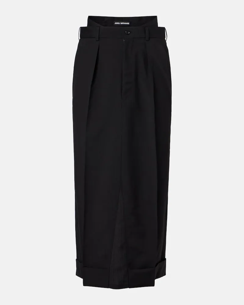 Junya Watanabe Gonna midi plissÃ Nero