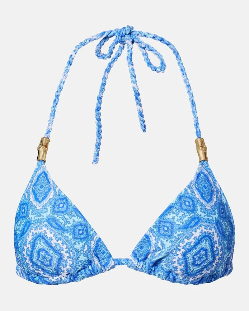 Heidi Klein Top bikini Mykonos con stampa Blu
