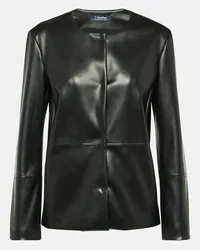 Max Mara Giacca Festoso in similpelle Nero