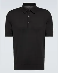 Ermenegildo Zegna Polo in cotone piqué Nero