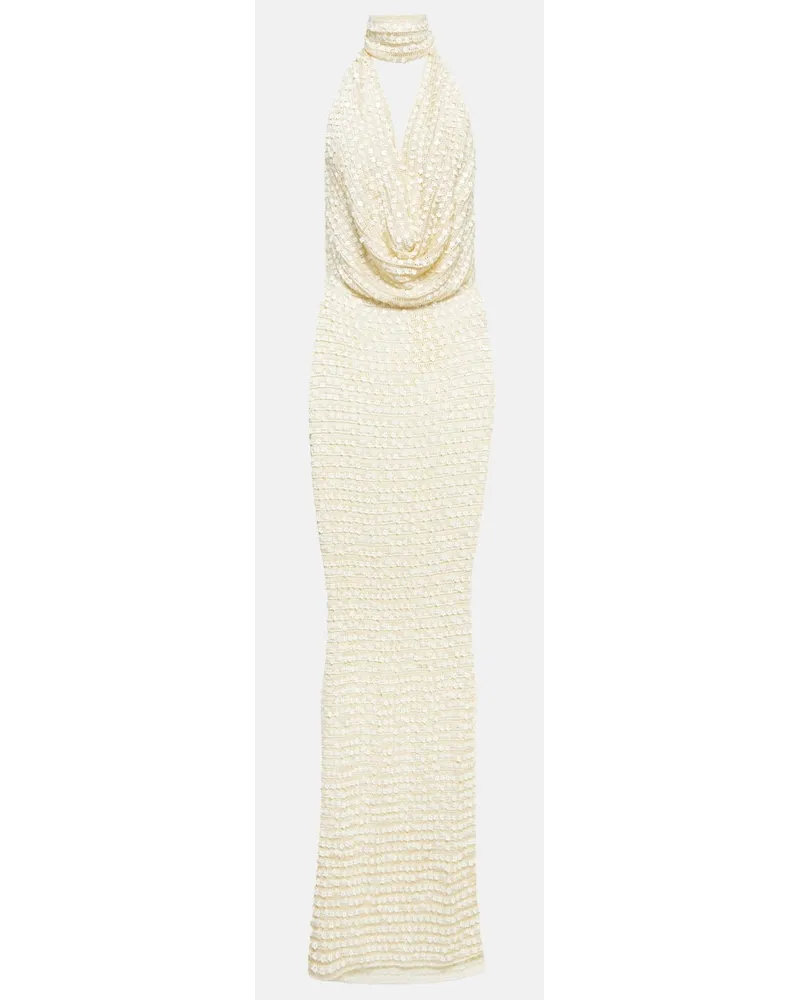 Aya Muse Abito lungo con scollo allâamericana Bianco