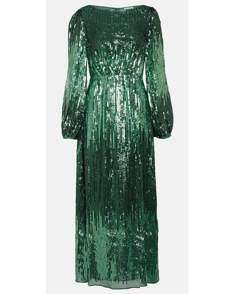 RIXO Abito lungo Coco con paillettes Verde
